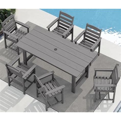 SERWALL 7-Piece Patio Dining Table Sets, Outdoor India | Ubuy