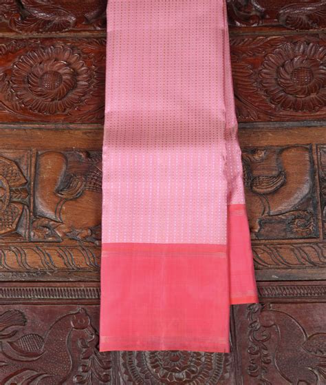 Buy Pink Handwoven Kanjivaram Silk Saree T360888