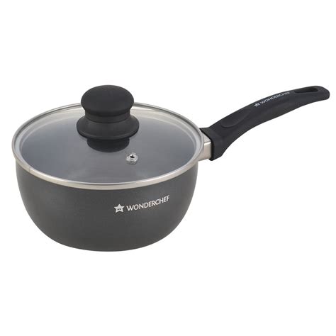 Buy Wonderchef Premia Aluminium Nonstick Sauce Pan with Lid- 16cm, 1 ...