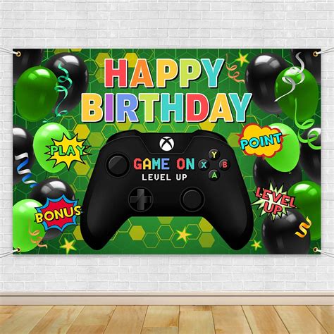 Simimi Art Video Game Happy Birthday Backdrop Gaming Theme Party ...