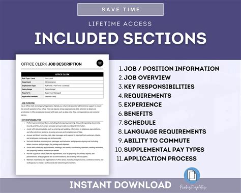 Office Clerk Job Description Template | ProBizTemplates