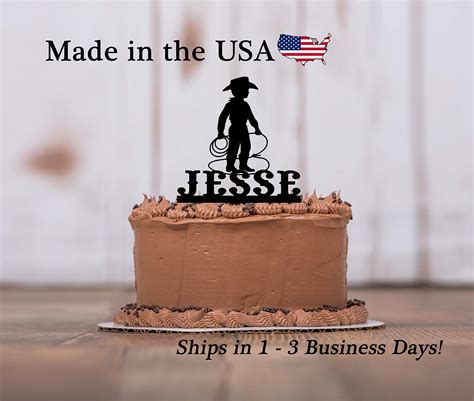 Buy Cowboy Cake Topper, Farm, Cowboy, Lasso, Roper, Rodeo Cake Topper ...