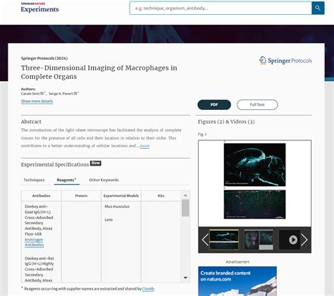 Springer Nature Experiments 的图像结果