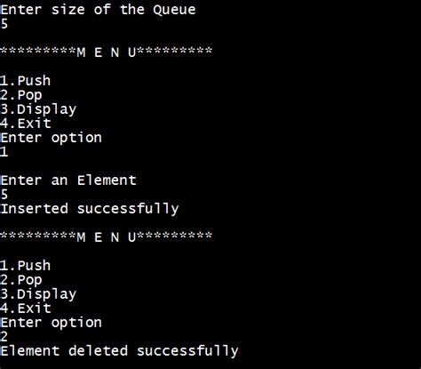 Queue in C++ Program 的图像结果