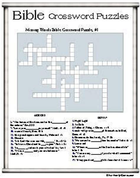 Printable Bible Crossword Puzzles With Answers at James Oneill blog