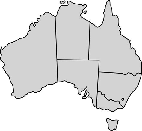 Blank Australia map - Simple map of Australia (Australia and New Zealand - Oceania)
