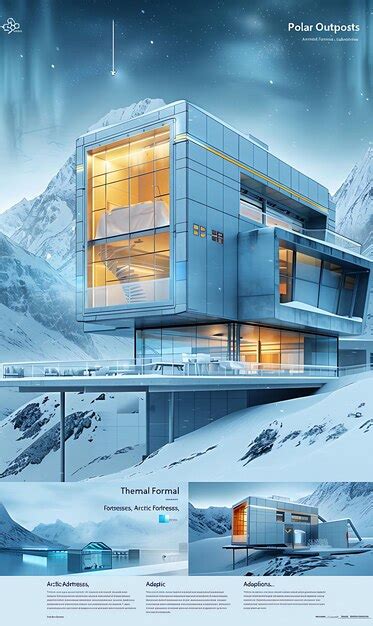 Arctic research station with aurora borealis effects insulat unique ...