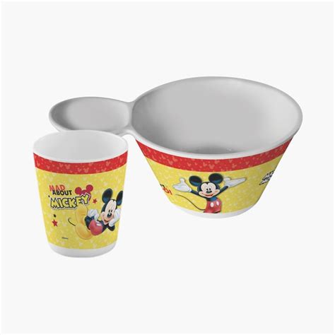 Buy SERVEWELL Mickey Mouse Print Dip Bowl and Kids Glass Set from ...