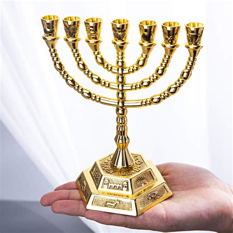Buy YU FENG 7-Branch Menorah Candle Holder for Shabbat,Tabernacle, Home ...