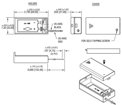 Densi-Pak 9V Battery Holders - Keystone | Mouser