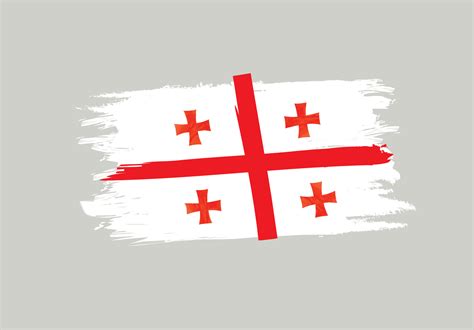 Flag of Georgia. Brush stroked national country symbol design element. Capital city Tbilisi ...