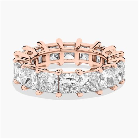 Princess Cut Lab-Grown Diamond Eternity Ring In 14K Rose Gold (5 Ct. tw ...