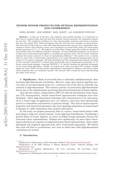 Image result for Tensor Compression