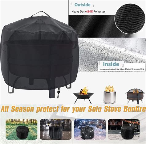 Buy Fire Pit Cover for Stove Bonfire,22 D x 14 H Round Fire Bowl Cover ...