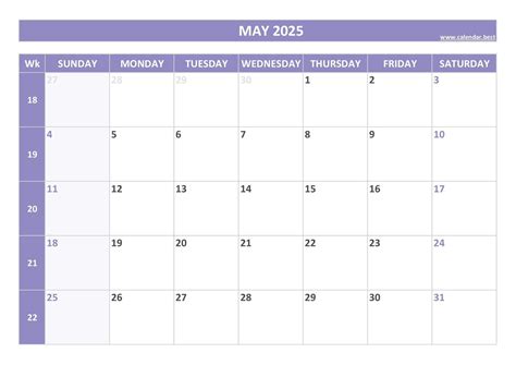May 2025 calendar -Calendar.best