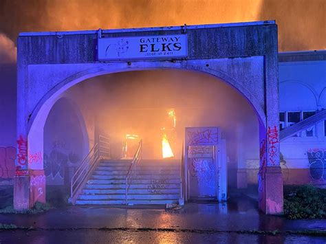 Firefighters work for hours to extinguish persistent flames at former ...