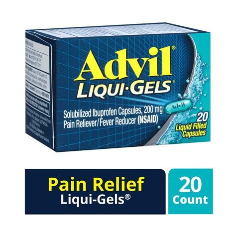Advil Dissolved Back Pain Liqui-Gels, Fever Reducer & Pain Reliever, 200mg Ibuprofen, 20 ...