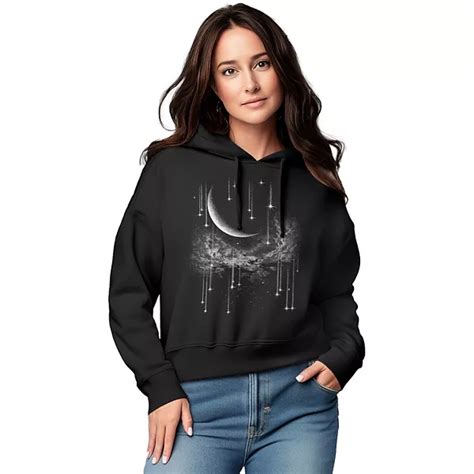Women's Falling Stars Graphic Cropped Hoodie