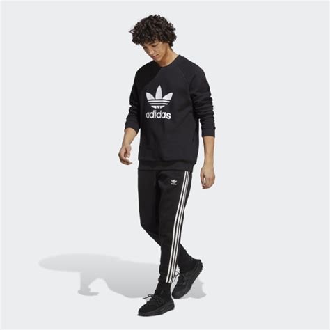 adidas Adicolor Classics Trefoil Crewneck Sweatshirt - Black | Men's ...