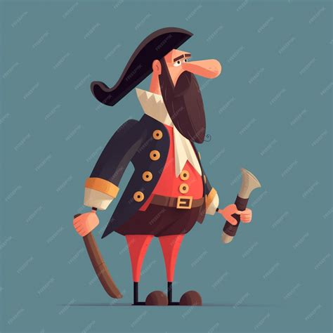 Premium AI Image | Cartoon pirate with axe and beard in a red outfit AI ...