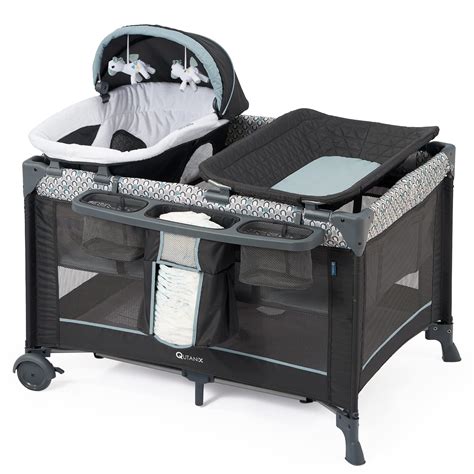 5 in 1 Multifunctional Pack and Play,Qutanix Foldable Baby Crib with ...