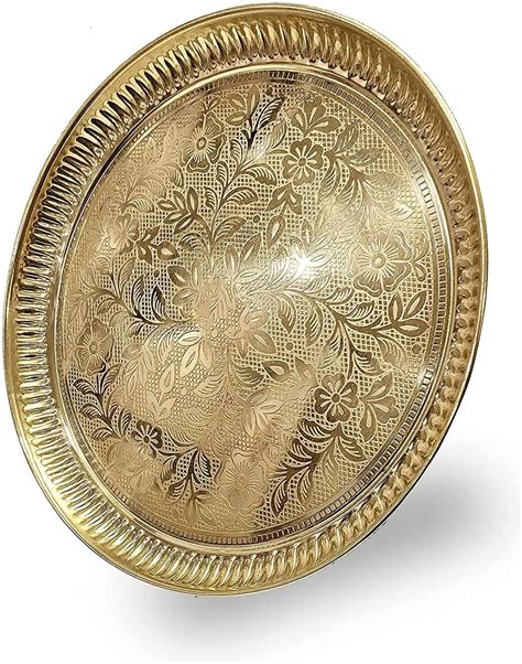 Buy NOBILITY Pure Brass Pooja Thali Set 6 Inch Pooja Plate Arti Thali ...