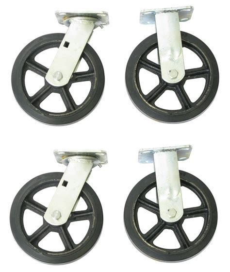 Wesco Industrial Products 272203 8" Diameter Moldon Rubber Wheel Rigid ...