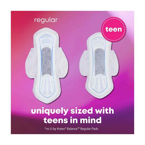 Buy U by Kotex Balance Sized for Teens Ultra Thin Pads with Wings ...