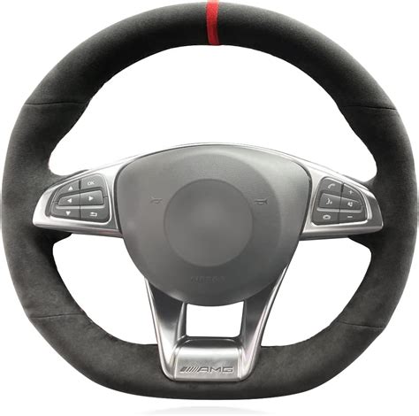 Buy MEWANT Hand Stitch Alcantara Steering Wheel Cover for Mercedes-Benz ...