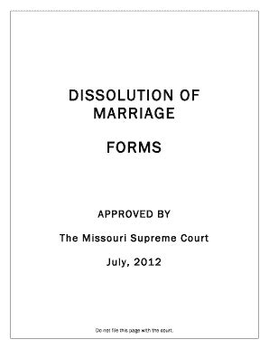 2009 MO Dissolution of Marriage Forms Packet - Blank Fillable Template ...
