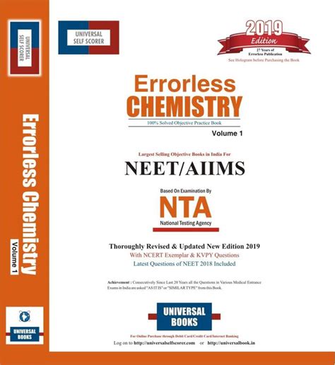 Universal Self Scorer Errorless Chemistry for Neet & Aiims: Buy ...