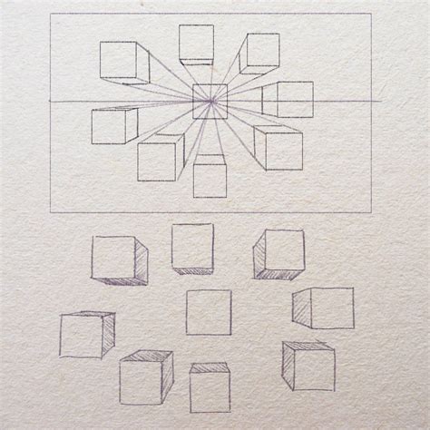 Image result for One Point Perspective Drawing Boxes