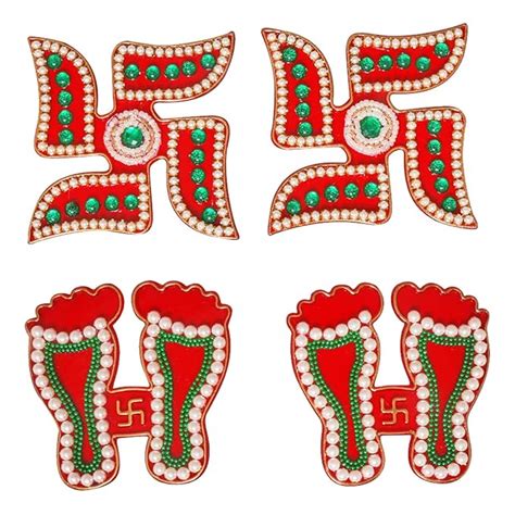 Buy Diwali Decorations Decorative Red and Green Swastik Pagla Shubh ...