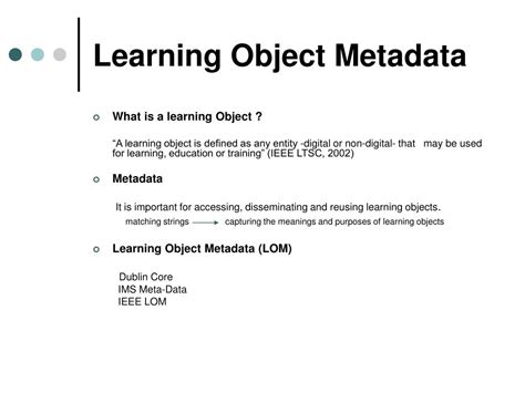 Image result for Learning Object Metadata Definition