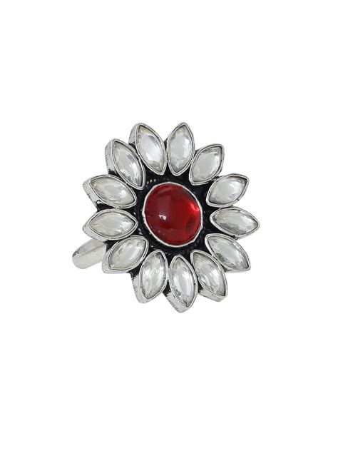 Buy Sterling Silver Kundan Star 925 Silver Rings for Women Online at ...