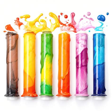 Premium AI Image | Row of colorful watercolor paint tubes vivid dynamic ...