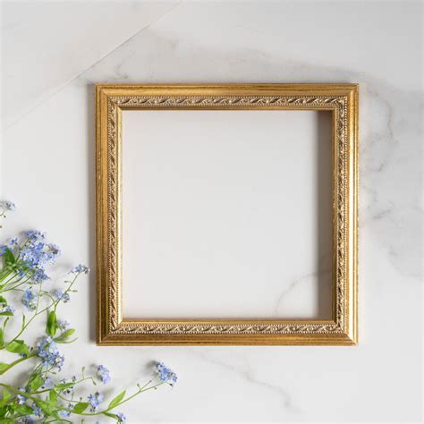 8x8 Inch Vintage Style Ornate Gold Wood Picture Frame - Handcrafted ...