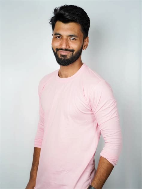 Pink Crew Neck Full Sleeves T-Shirts (Men) - The Dot Company
