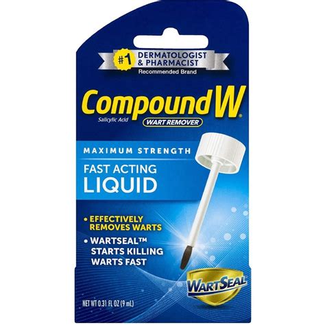 Compound W Fast Acting Liquid, Salicylic Acid Wart Remover , 9 mL ...