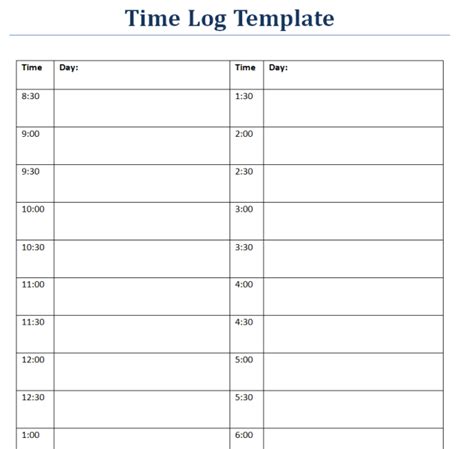 Image result for Time Log Notebook Example
