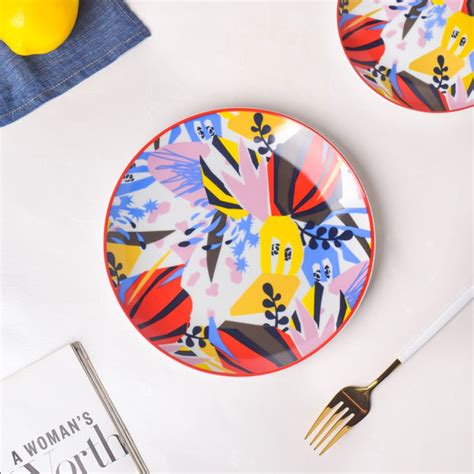 Sylvia Ceramic Snack Plate 8 Inch