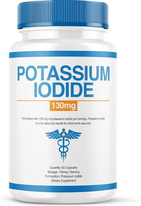 Buy Potassium Iodide Tablets 130 mg, KI Potassium Iodide Thyroid and ...