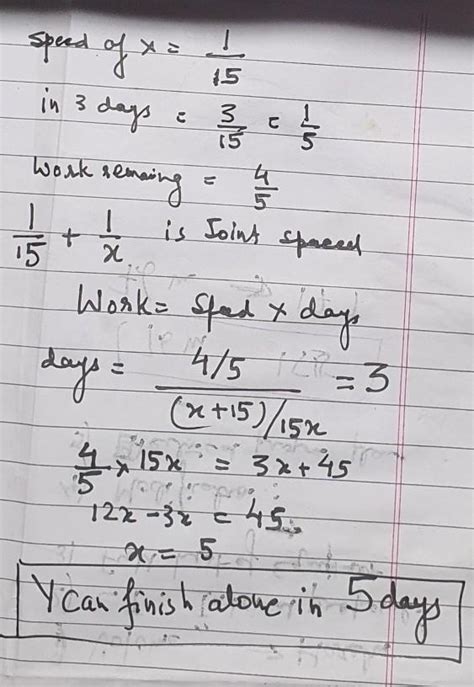 X can do a work in 15 days. After working for 3 days he is joined by Y ...