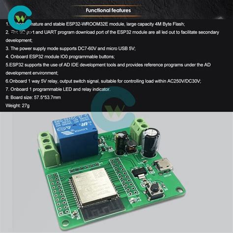 DC7V-60V LED ESP32-WROOM-32E Development Board 1 CH | Ubuy India