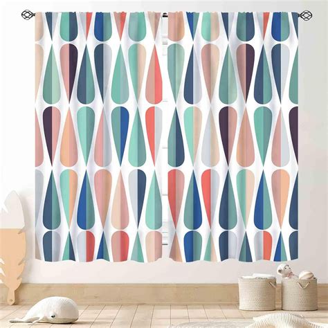 Mid-Century Curtains, Modern Abstract Geometric Vintage Retro 1950s ...