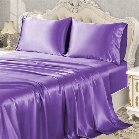 Amazon.com: KACEMOO Satin Sheets King Size, Silk Sheets Soft Luxury ...