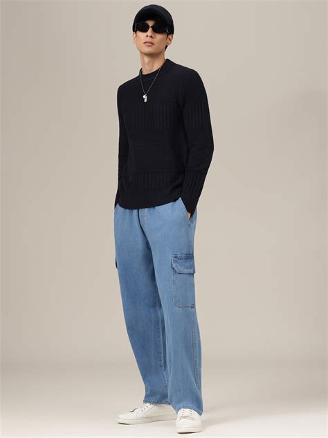 Light Blue Jogger Fit Cargo Jeans for Men | Jogger Fit – Dennison ...
