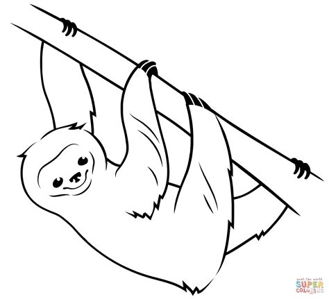 Sloth coloring page | Free Printable Coloring Pages