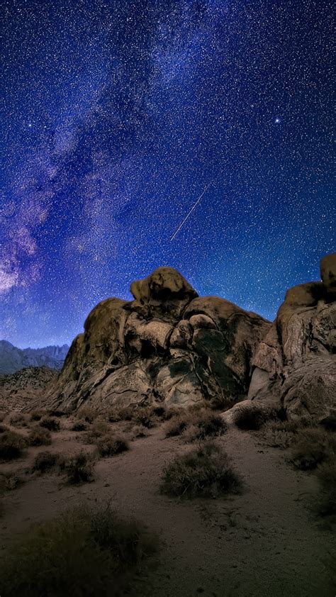 Download wallpaper 1350x2400 stones, milky way, night, stars, starry ...