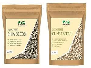 Pronatural Combo Pack of Raw Chia Seeds & Quinoa Seeds 200g each ...